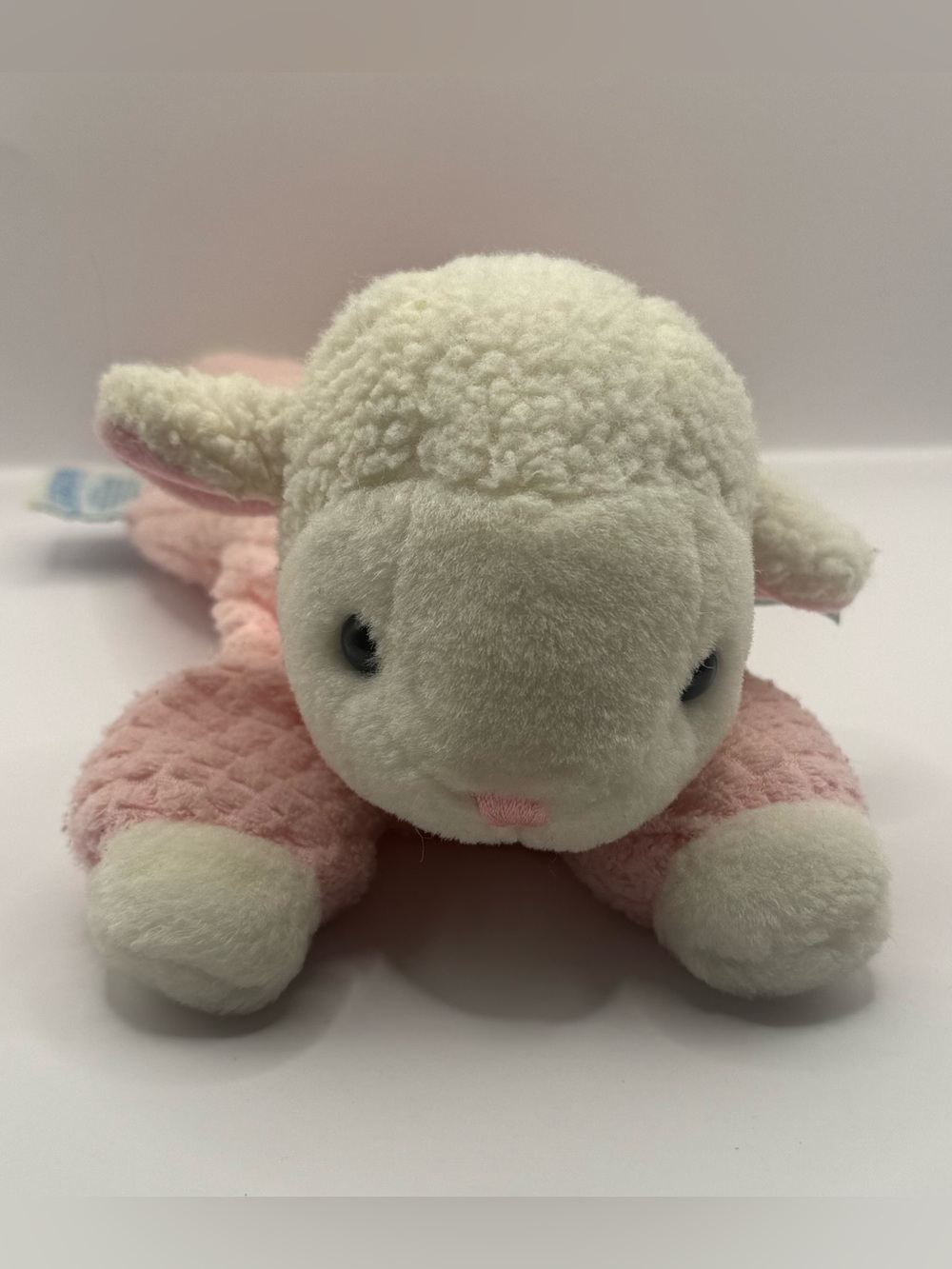 Vintage Eden Pink Terry Waffle Weave Thermal Plush Floppy Lamb Sheep 11" RARE